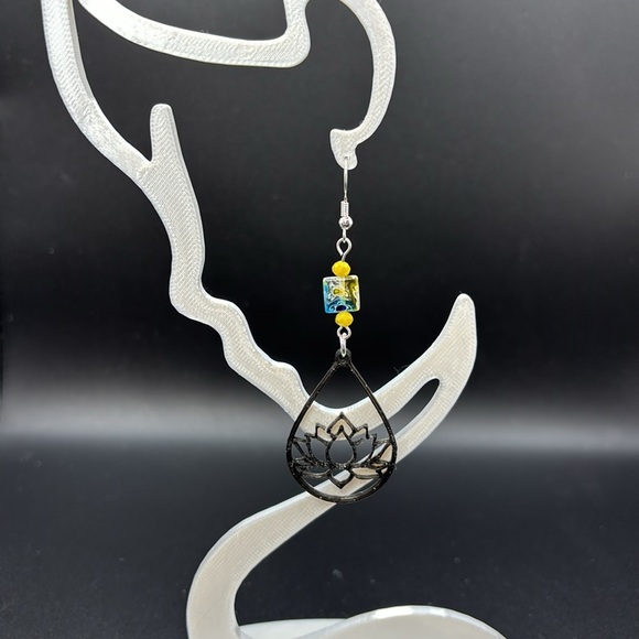 Lotus Teardrop Earrings - Picture 6 of 6